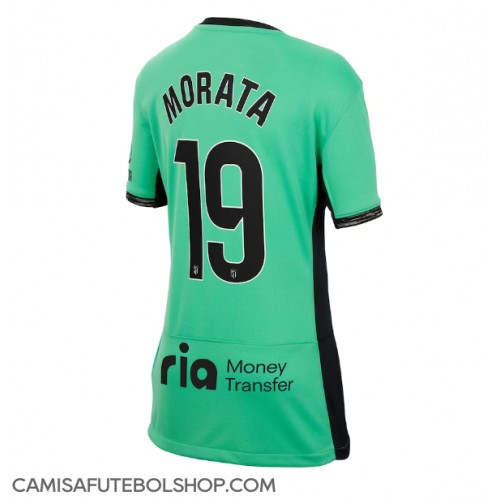 Camisa de time de futebol Atletico Madrid Alvaro Morata #19 Replicas 3º Equipamento Feminina 2023-24 Manga Curta